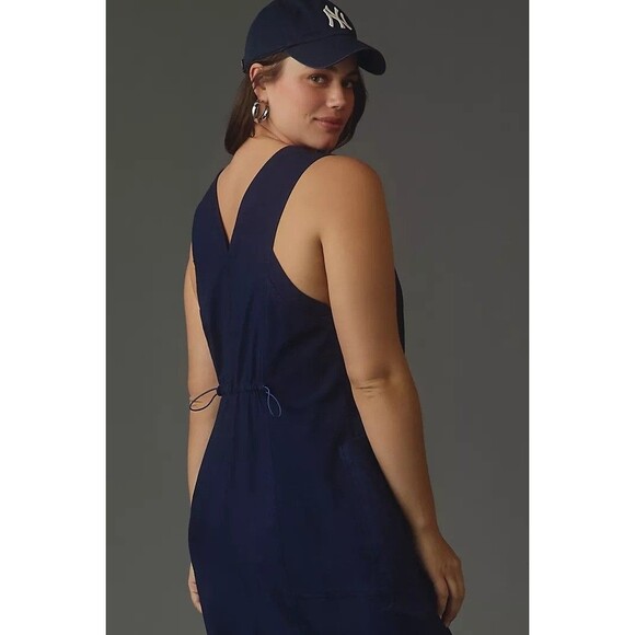 Daily Practice By Anthropologie Zip-Front Jumpsuit One-Piece Navy 3XPS 283892 - Picture 6 of 10